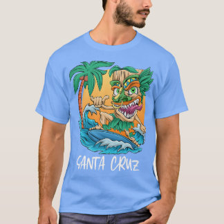 Santa Cruz California Surfing Tiki Beach Vacation  T-Shirt