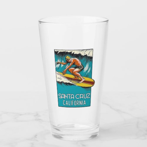 Santa Cruz California Surfing  Travel Pint Glass