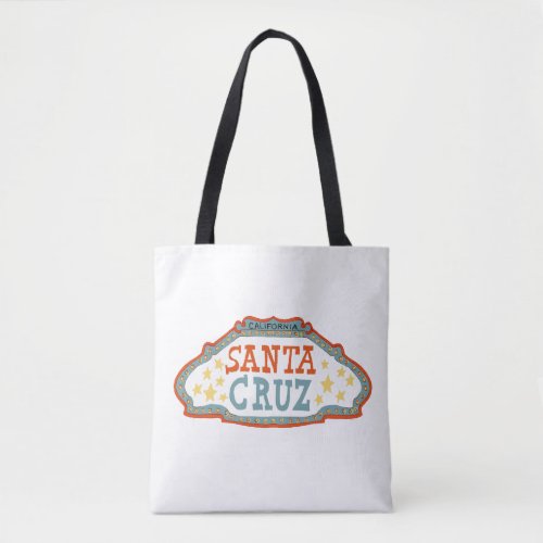 Santa Cruz California Sweet Vintage Sign white Tote Bag