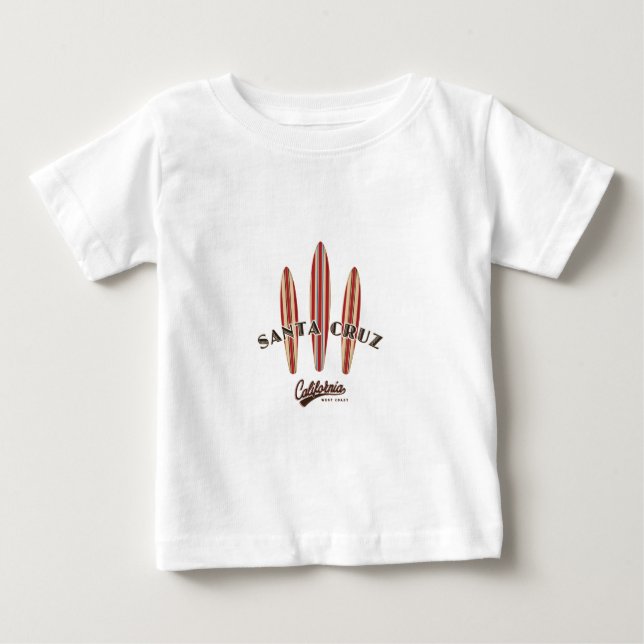 Santa Cruz California Three Surfboards Baby T-Shirt (Front)