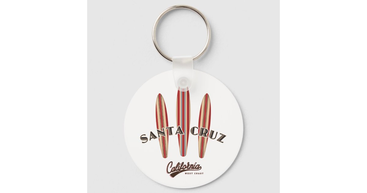 Santa Cruz California Three Surfboards Keychain