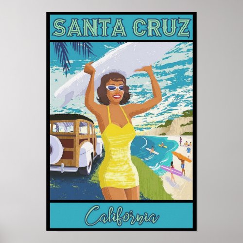 Santa Cruz California Travel   Poster