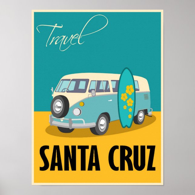 Santa Cruz California Travel Poster (Front)