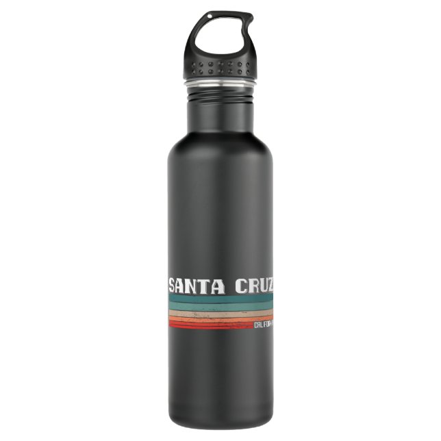 Santa Cruz California USA Retro Stainless Steel Water Bottle (Front)