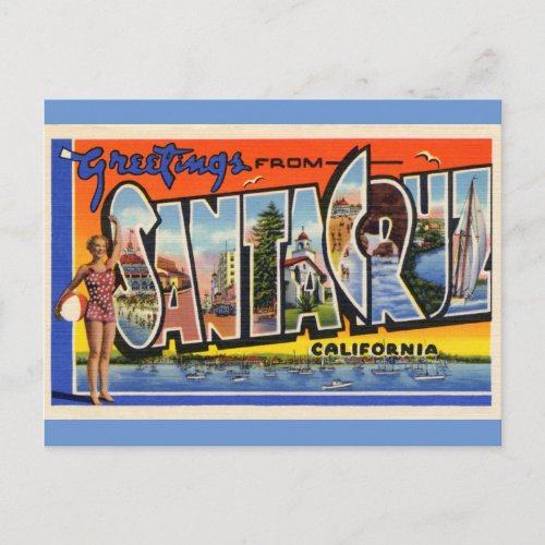 Santa Cruz California Vintage Travel Postcard