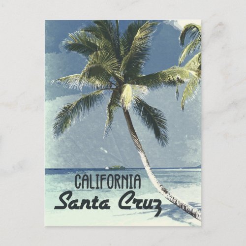 Santa Cruz California Vintage Travel Poster Art Postcard