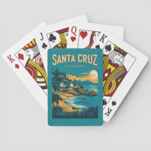 Santa Cruz California Watercolor Travel Poker Cards