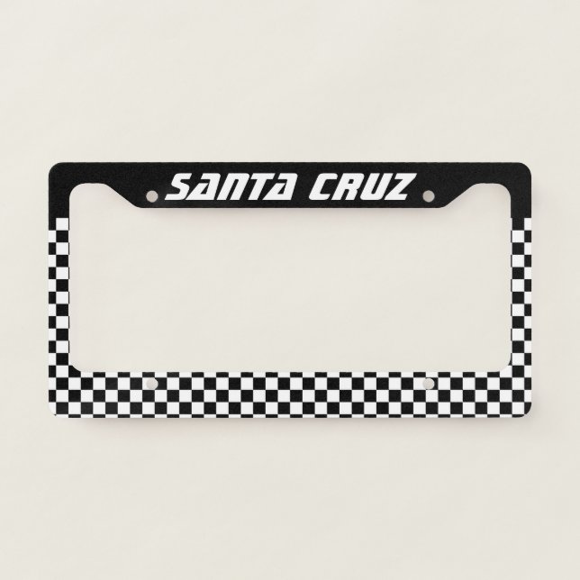 Santa Cruz  Checkered License Plate Frame (Front)