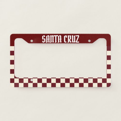 Santa Cruz  Checkered License Plate Frame