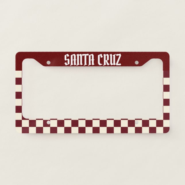 Santa Cruz  Checkered License Plate Frame (Front)