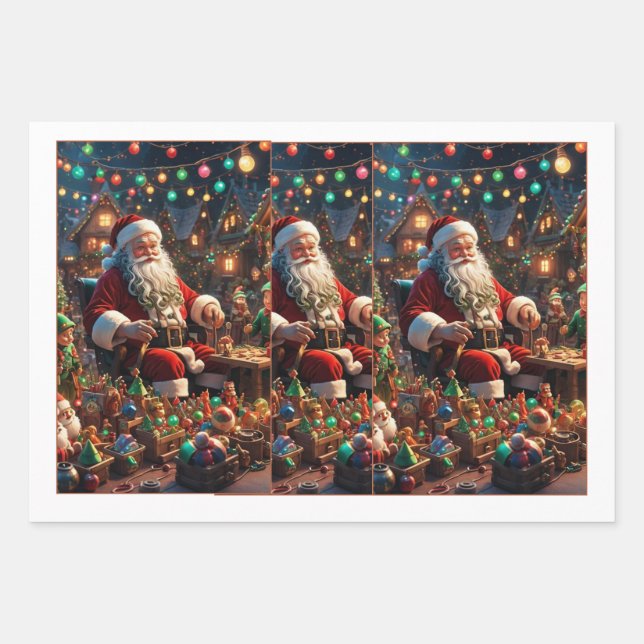 Santa Cruz Christmas Charm Wrapping Paper (Front)