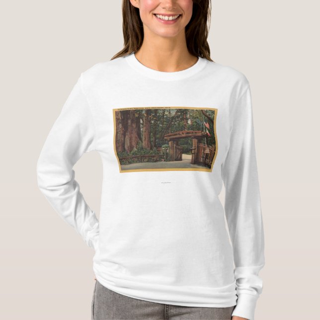 Santa Cruz County, CA Entrance to Big Trees Park T-Shirt (Front)