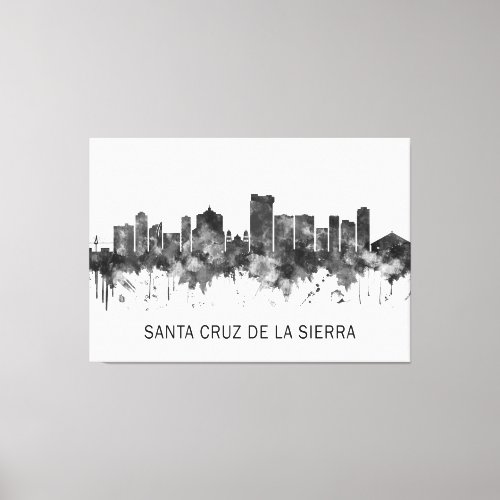 Santa Cruz de la Sierra Bolivia Skyline BW Canvas Print