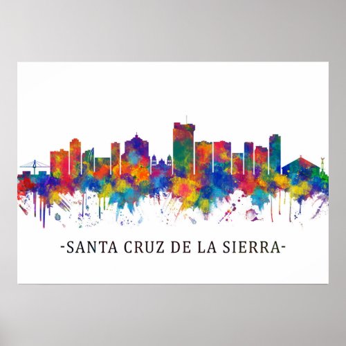 Santa Cruz de la Sierra Bolivia Skyline Poster