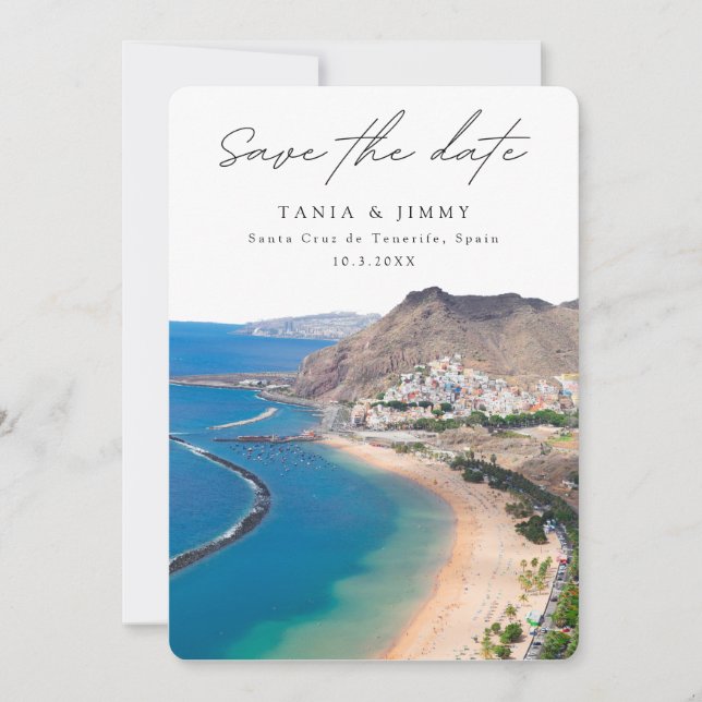 Santa Cruz de Tenerife Spain Wedding Save the Date Invitation (Front)