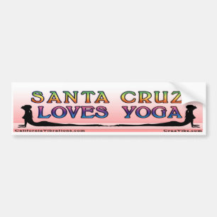 Santa Cruz Loves Yoga - California Vibrations Bumper Sticker