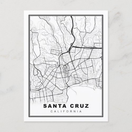 Santa Cruz Map Postcard