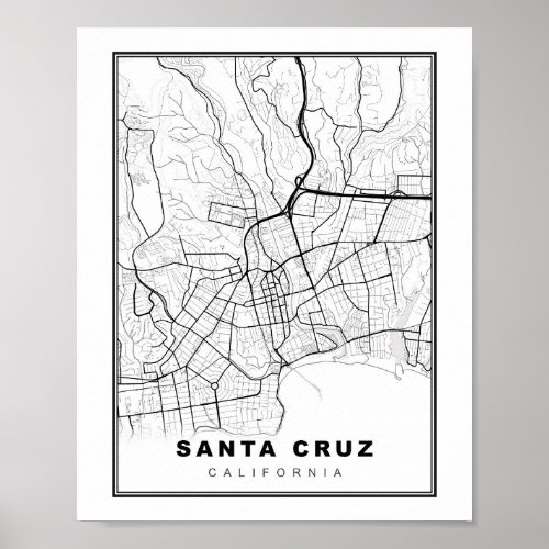 Santa Cruz Map Poster