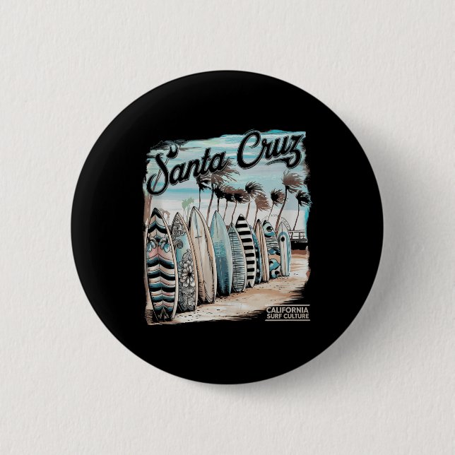Santa Cruz Men Women California Retro Sunset Vinta Button (Front)