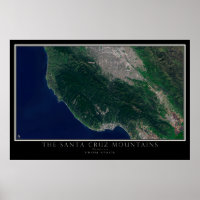 Santa Cruz Mountains California Satellite Map