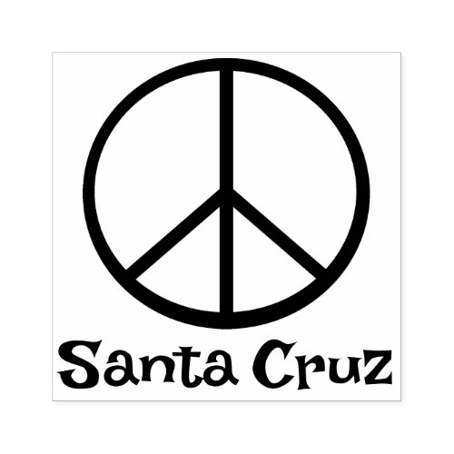 Santa Cruz Peace Sign  Rubber Stamp