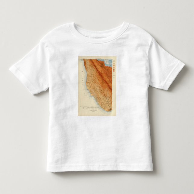 Santa Cruz quadrangle showing intensity, faults Toddler T-shirt (Front)