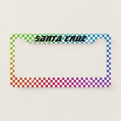 Santa Cruz Rainbow Checkerboard License Plate Frame