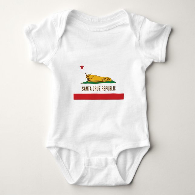 Santa Cruz Republic Banana Slug Flag Baby Bodysuit (Front)