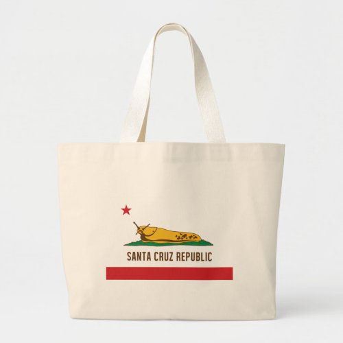 Santa Cruz Republic Banana Slug Flag Large Tote Bag