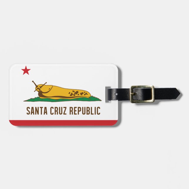 Santa Cruz Republic Banana Slug Flag Luggage Tag (Front Horizontal)