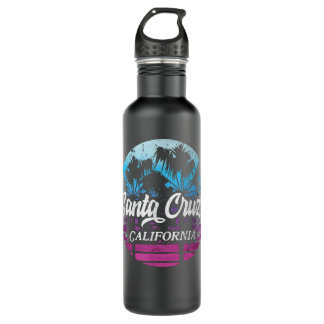 Santa Cruz Retro California Beach Sunset vintage m Stainless Steel Water Bottle