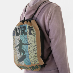 Santa Cruz Retro Surf Drawstring Bag