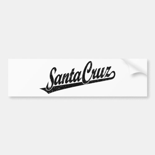 Santa Cruz script logo in black distressed Bumper Sticker