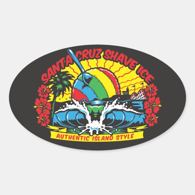 Santa Cruz Shave Ice Logo Oval Sticker (Front)