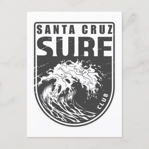 Santa Cruz Surf Club California Emblem Postcard