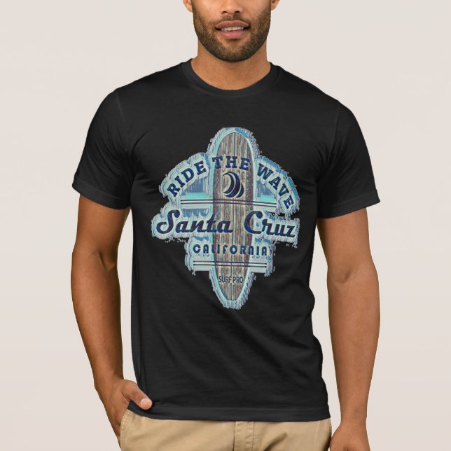 Santa Cruz Surfing Vintage Retro T-Shirt (Front)