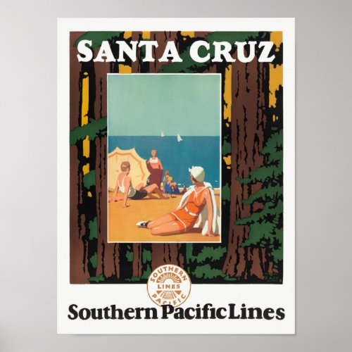 Santa Cruz Vintage Travel Poster 1926