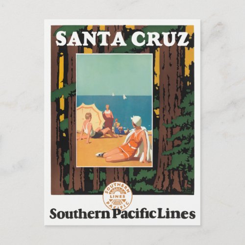 Santa Cruz Vintage Travel Poster 1926 Postcard