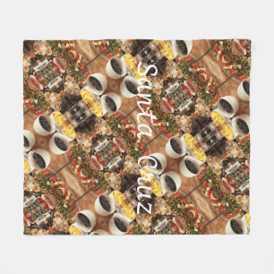 Santa Cruz with repeat pattern of buffet Fleece Blanket
