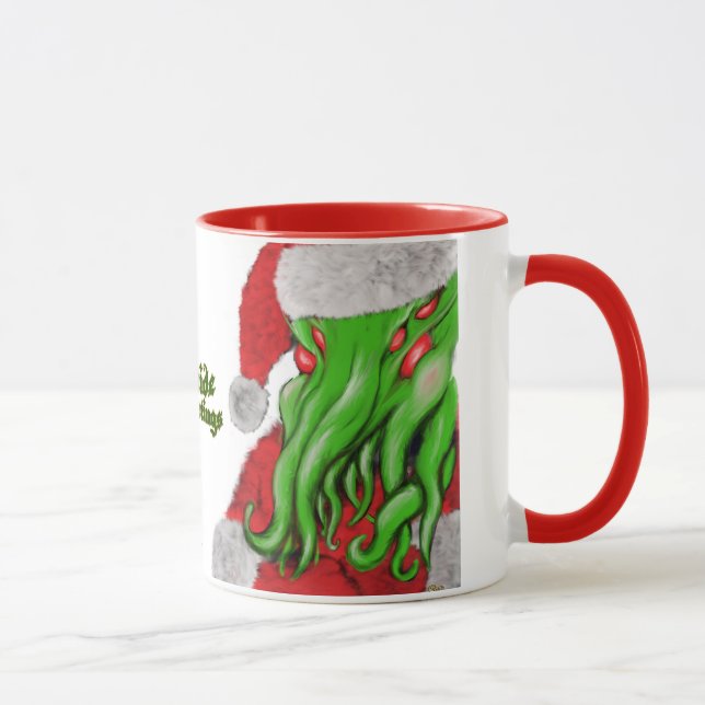 Santa Cthulhu Yuletide Greetings mug (Right)