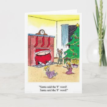 Santa Curses F Word Funny Greeting Card by Unique_Christmas at Zazzle
