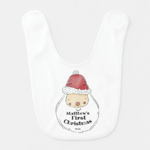 Santa Custom First Christmas Baby Bib