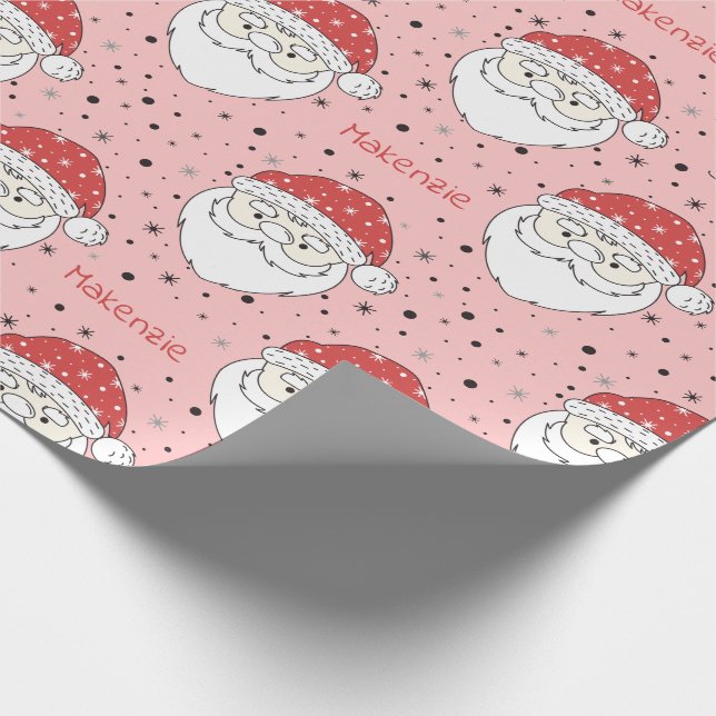 Santa Custom Name Wrapping Paper (Corner)