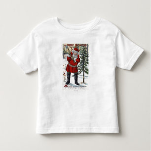 Santa Cutting Down Christmas Tree Toddler T-shirt