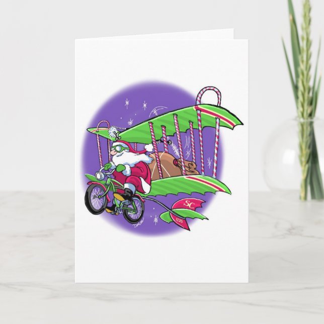 Santa Cycle Christmas Card (Front)