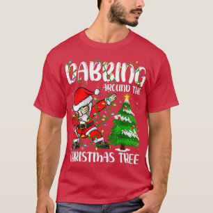 Santa Dabbing Around the Christmas Tree Lights Kid T-Shirt