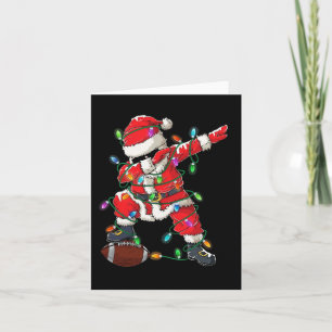 Santa Dabbing With Ball Christmas Football Player Card