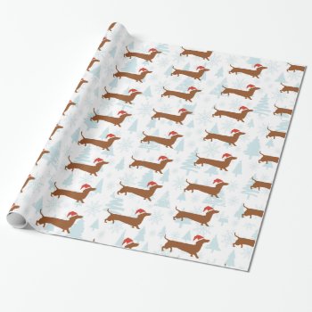 Santa Dachshund Christmas Gift Wrapping Paper by Doxie_love at Zazzle