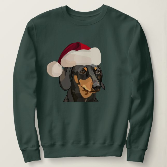 Santa Dachshund Christmas Sweatshirt (Design Front)