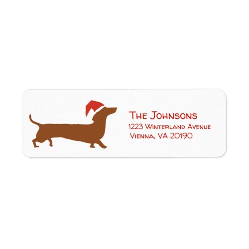 Santa dachshund return label